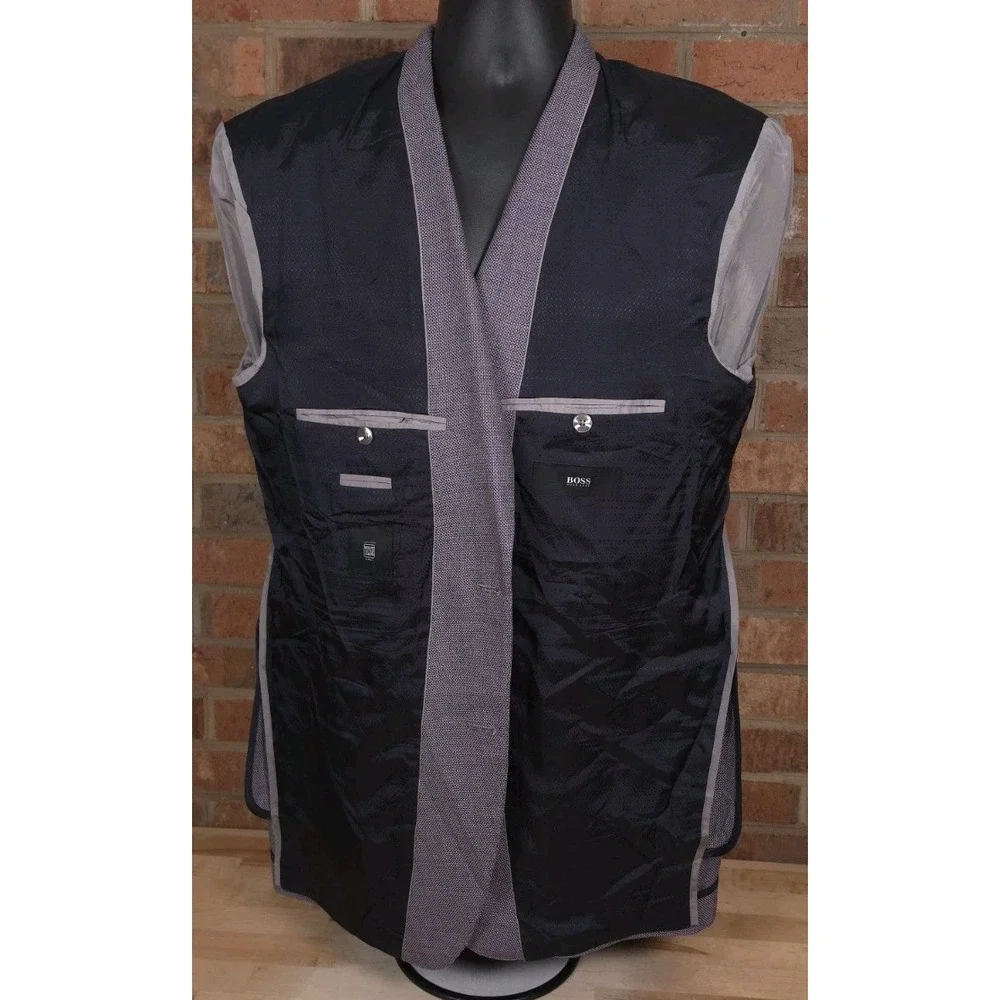 Hugo Boss Jarret1 Blazer Jacket Size 42L Purple Lavender Birdseye Tesse Wool